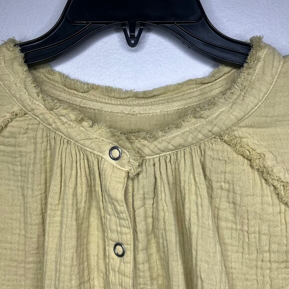 We The Free Lucy Solid SwingTop in Desert Yellow Gauze Size XS Boho Lagenlook - Picture 2 of 10